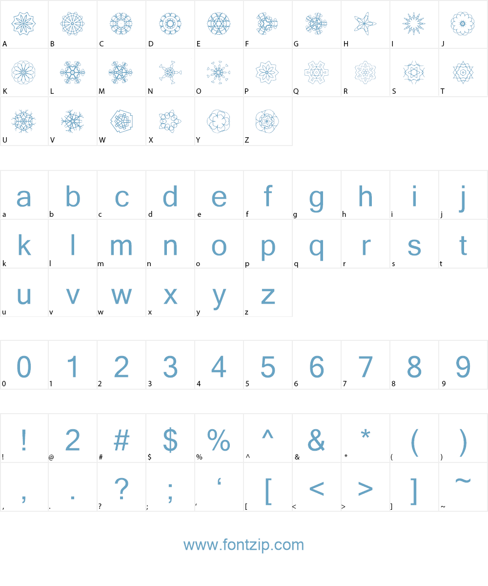 JI Kaleidoscope Bats Font Character